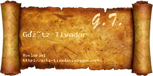 Götz Tivadar névjegykártya